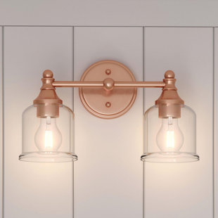 Copper Bathroom Vanity Lighting You'll Love | Wayfair